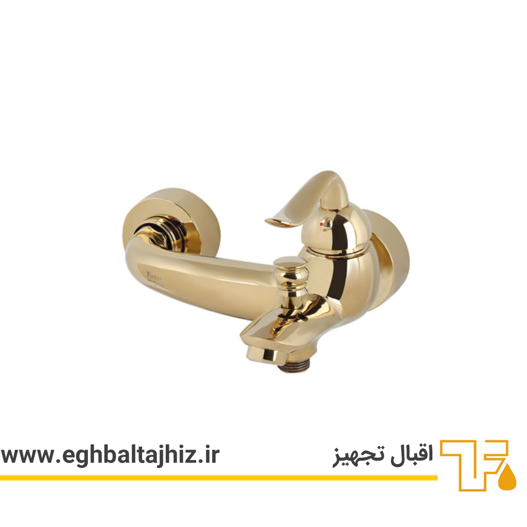 شیر حمام طوفان فلز مدل آرچر رنگ طلایی