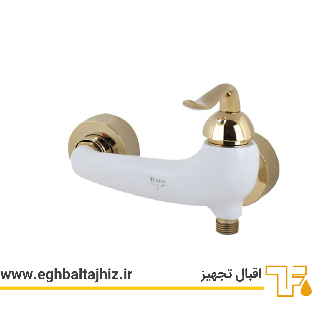شیر توالت طوفان فلز مدل آرچر رنگ سفید طلایی